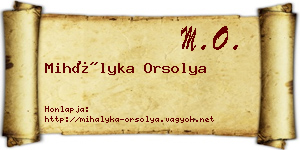 Mihályka Orsolya névjegykártya